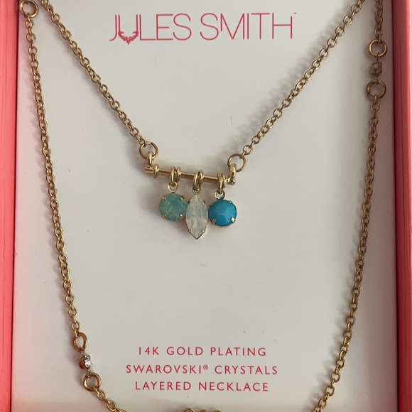 Jules Smith Gold Plate Swarovski Layered Necklace - Picture 1 of 7
